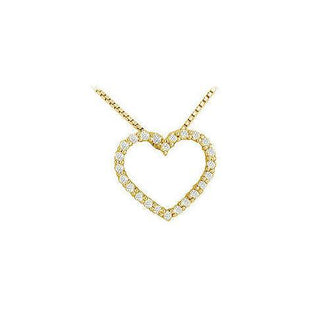 Diamond Heart Pendant : 14K Yellow Gold - 0.25 CT Diamonds