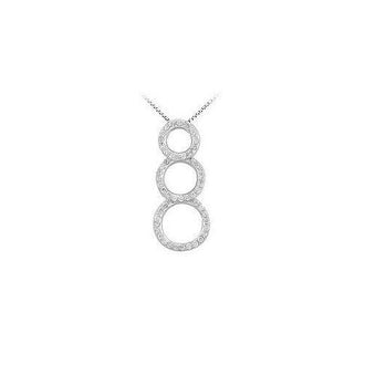 Diamond Circle Pendant : 14K White Gold - 0.50 CT Diamonds