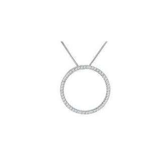 Diamond Circle Pendant : 14K White gold - 0.25 CT Diamonds