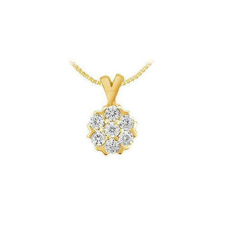 Diamond Flower Pendant : 14K Yellow Gold - 0.25 CT Diamonds