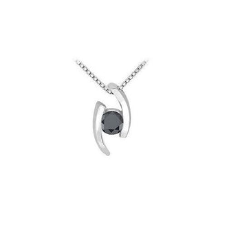 Black Diamond Pendant : 14K White Gold - 0.25 CT Diamonds