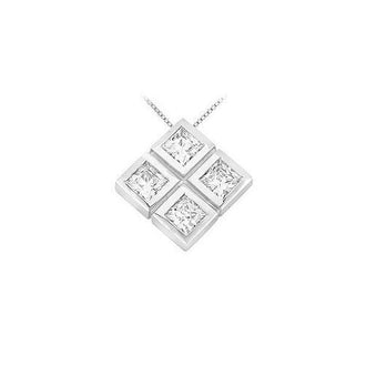 Diamond Pendant : 14K White Gold - 1.00 CT Diamonds