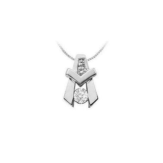 Diamond A Pendant : 14K White Gold - 0.90 CT Diamonds