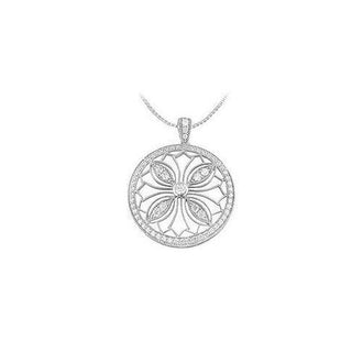 Diamond Circle Pendant : 14K White Gold - 0.75 CT Diamonds