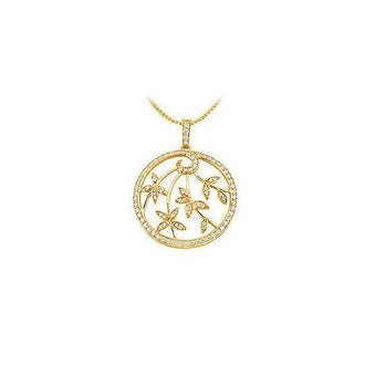 Diamond Circle Pendant : 14K Yellow Gold - 0.55 CT Diamonds