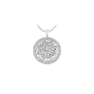 Diamond Circle Pendant : 14K White Gold - 0.75 CT Diamonds