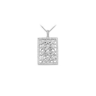 Diamond Pendant : 14K White Gold - 1.50 CT Diamonds