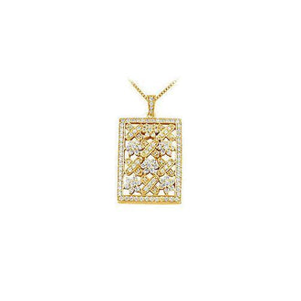 Diamond Pendant : 14K Yellow Gold - 1.50 CT Diamonds