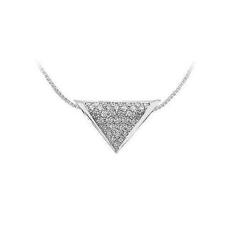 Diamond Triangle Pendant : 14K White Gold - 0.75 CT Diamonds