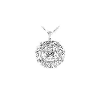 Diamond Circle Pendant : 14K White Gold - 0.66 CT Diamonds