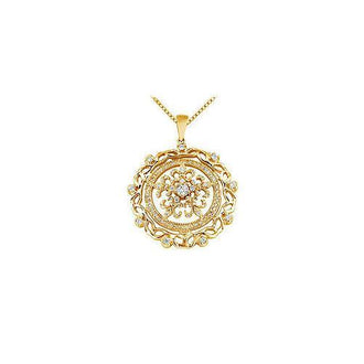 Diamond Circle Pendant : 14K Yellow Gold - 0.66 CT Diamonds