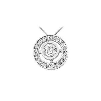 Diamond Circle Pendant : 14K White Gold - 0.50 CT Diamonds