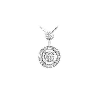 Diamond Circle Pendant : 14K White Gold - 0.33 CT Diamonds