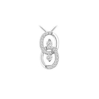 Diamond Circle Pendant : 14K White Gold - 0.25 CT Diamonds