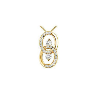 Diamond Circle Pendant : 14K Yellow Gold - 0.25 CT Diamonds