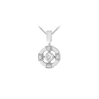 Diamond Circle Pendant : 14K White Gold - 0.25 CT Diamonds