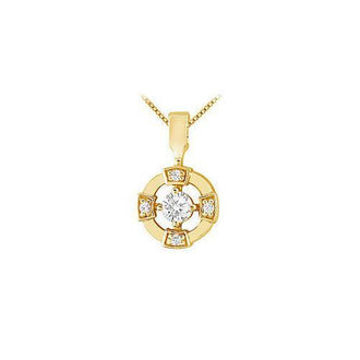 Diamond Circle Pendant : 14K Yellow Gold - 0.25 CT Diamonds