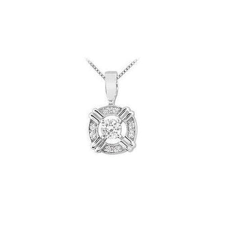 Diamond Circle Pendant : 14K White Gold - 0.25 CT Diamonds