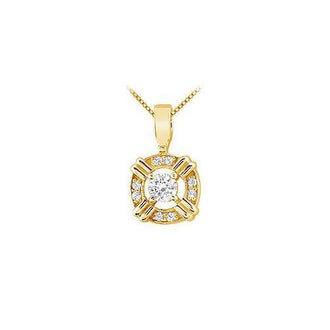 Diamond Circle Pendant : 14K Yellow Gold - 0.25 CT Diamonds