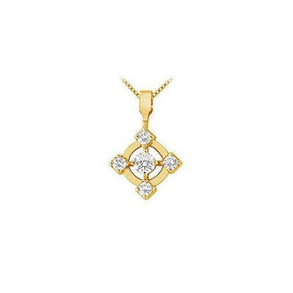 Diamond Circle Pendant : 14K Yellow Gold - 0.50 CT Diamonds