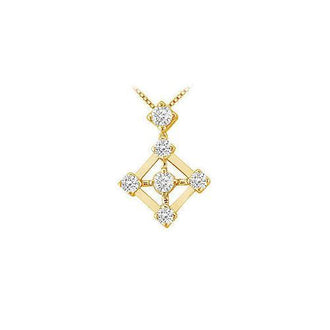 Diamond Pendant : 14K Yellow Gold - 0.40 CT Diamonds