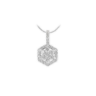 Diamond Pendant : 14K White Gold - 0.66 CT Diamonds