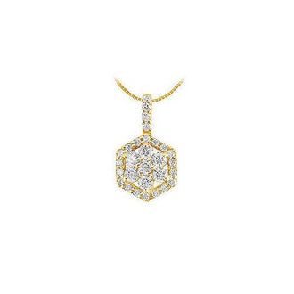 Diamond Pendant : 14K Yellow Gold - 0.66 CT Diamonds