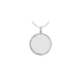 Diamond Disc Pendant : 14K White Gold - 0.25 CT Diamonds