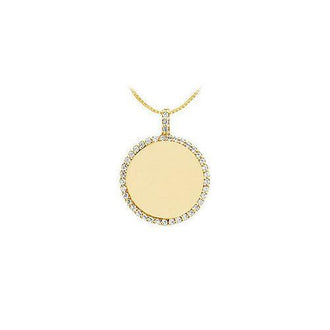 Diamond Disc Pendant : 14K Yellow Gold - 0.25 CT Diamonds