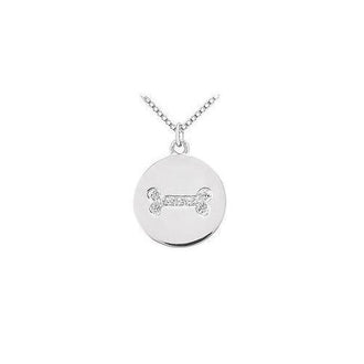 Diamond Disc Pendant : 14K White Gold - 0.10 CT Diamonds