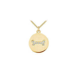 Diamond Disc Pendant : 14K Yellow Gold - 0.10 CT Diamonds