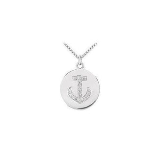 Diamond Disc Pendant : 14K White Gold - 0.15 CT Diamonds