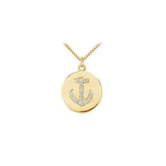 Diamond Disc Pendant : 14K Yellow Gold - 0.15 CT Diamonds