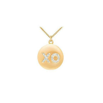 Diamond X-O Pendant : 14K Yellow Gold - 0.25 CT Diamonds