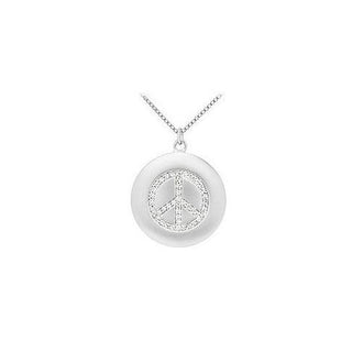 Diamond Peace Pendant : 14K White Gold - 0.33 CT Diamonds