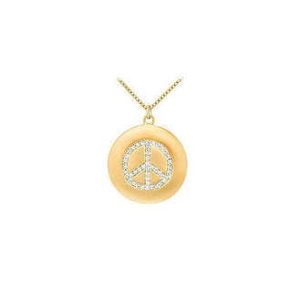 Diamond Peace Pendant : 14K Yellow Gold - 0.33 CT Diamonds