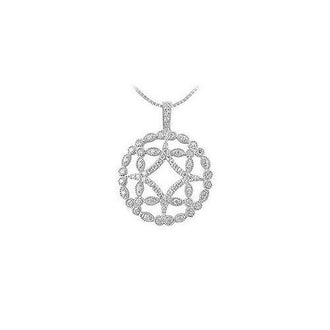 Diamond Floral Pendant : 14K White Gold - 0.66 CT Diamonds