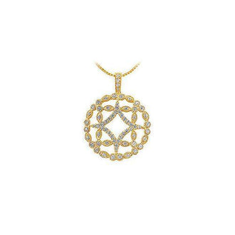 Diamond Floral Pendant : 14K Yellow Gold - 0.66 CT Diamonds