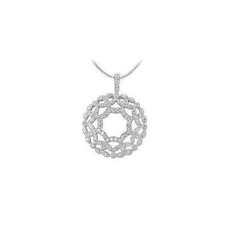 Diamond Floral Pendant : 14K White Gold - 0.66 CT Diamonds