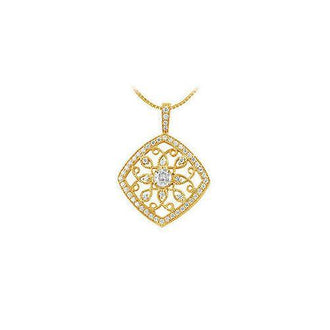 Diamond Flower Pendant : 14K Yellow Gold - 0.75 CT Diamonds