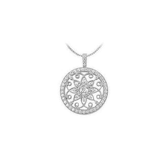 Diamond Circle Pendant : 14K White Gold - 0.75 CT Diamonds