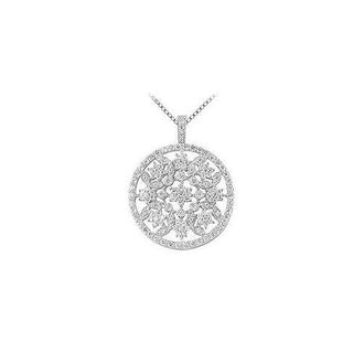 Diamond Circle Pendant : 14K White Gold - 1.50 CT Diamonds