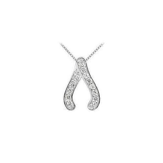 Diamond Pendant : 14K White Gold - 0.25 CT Diamonds