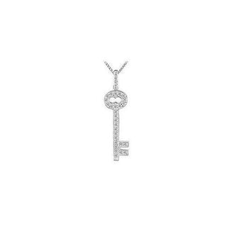 Diamond Key Pendant : 14K White Gold - 0.33 CT Diamonds