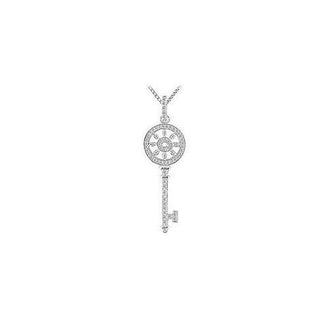 Diamond Key Pendant : 14K White Gold - 0.50 CT Diamonds