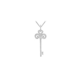 Diamond Key Pendant : 14K White Gold - 0.50 CT Diamonds