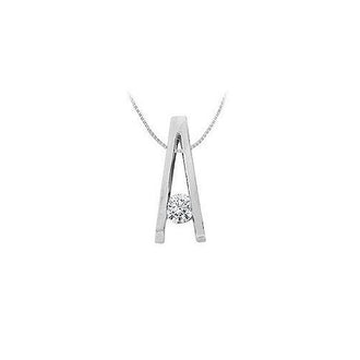 Diamond A Pendant : 14K White Gold - 0.25 CT Diamonds