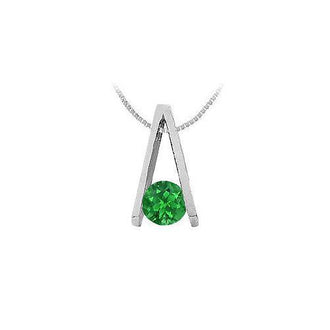 Emerald A Pendant : 14K White Gold - 0.75 CT TGW