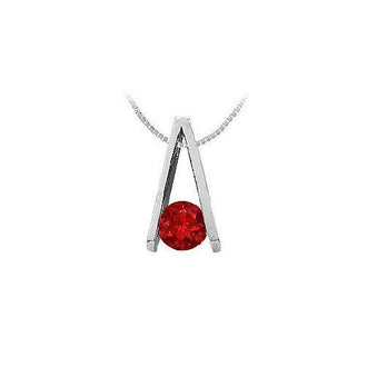 Ruby A Pendant : 14K White Gold - 0.75 CT TGW