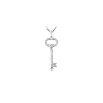 Diamond Key Pendant : 14K White Gold - 0.50 CT Diamonds